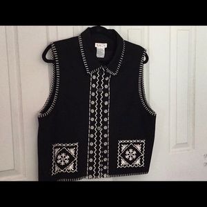 Talbots L wool blend lined vest.